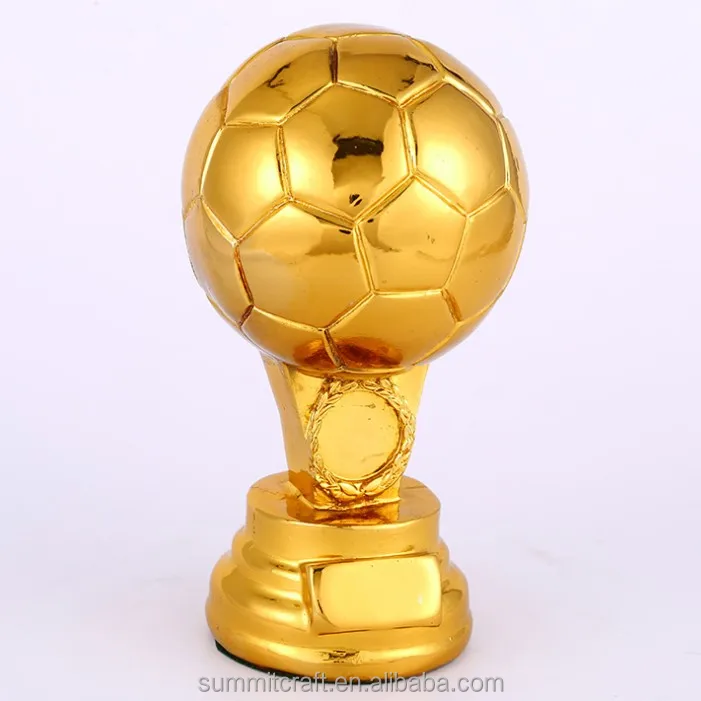 Electroplated gold plated soccer award statue football trophy