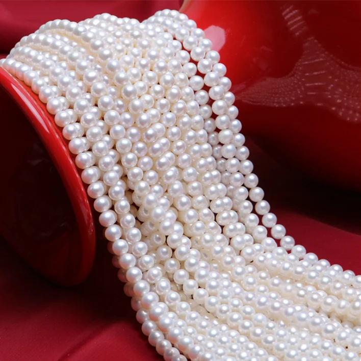 6-6.5mm off round white color real china freshwater pearl