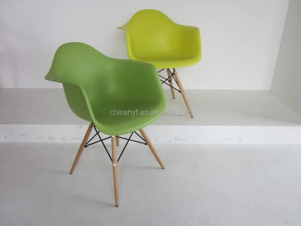 
Replica Colorful plastic chairs with wooden leg PP 125D 