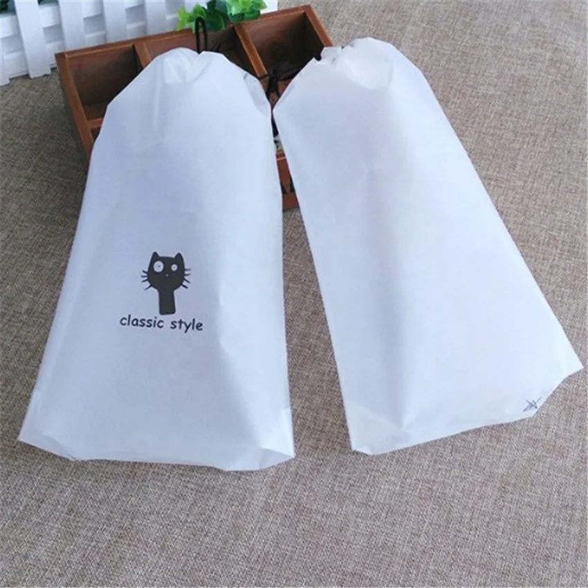 Заводская многоразовая прозрачная сумка из ПВХ на шнурке