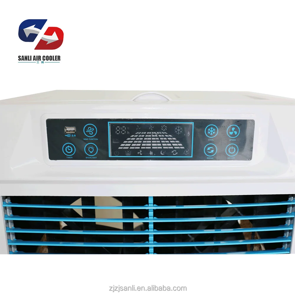 
ABS plastic 6000CMH airflow electric mobile used room air cooler 