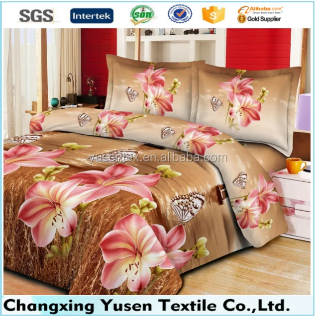 hot sale 100% polyester printed quilt fabric for home textile
