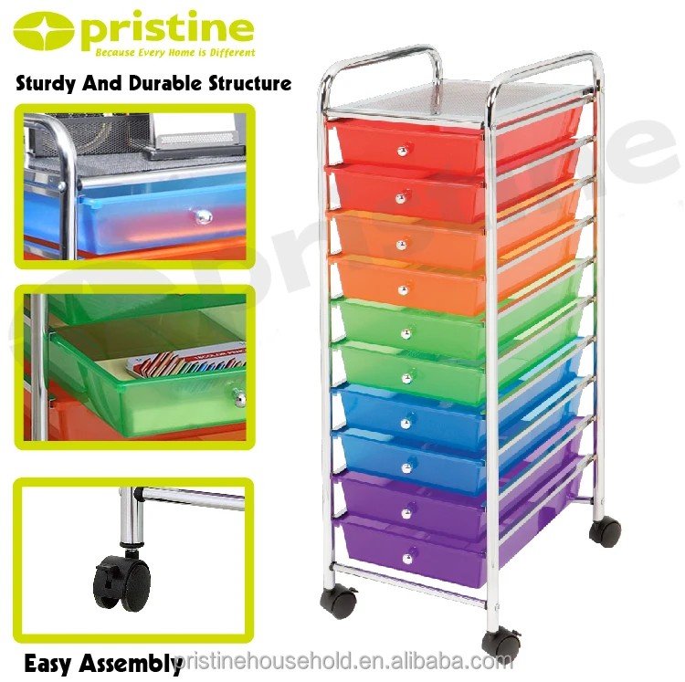 Shopee SALE quality wholesale Taiwan household storage Furniture Manufacturer MIT DIY trolley drawer cabinet 10 drawer cart