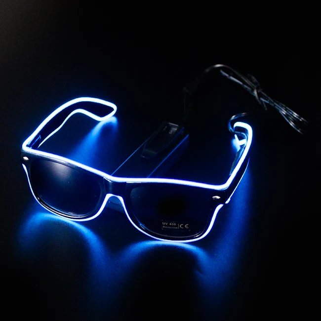 Light Up LED Glasses Novelty Luminous Glasses Adjustable EL Wire Neon Rave Eyeglasses
