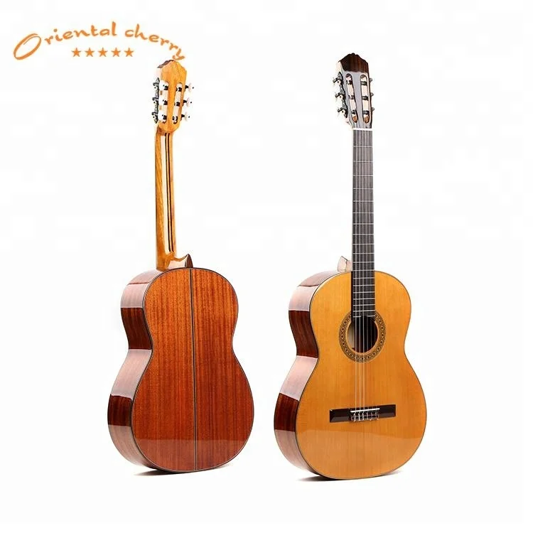 Professional solid wood hand made grand concert double top classical guitar