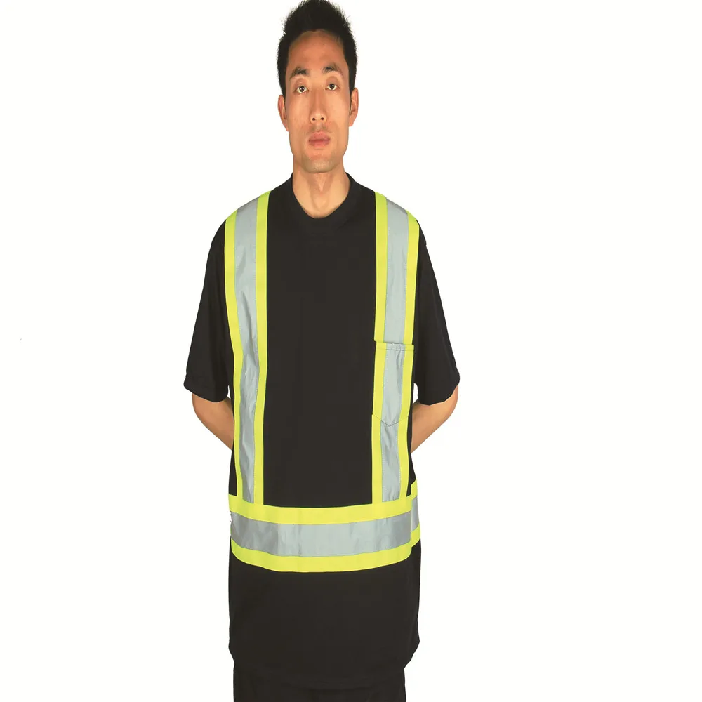 
Hi Vis Reflective Tape Workwear Safety T Shirt FR T-shirt 