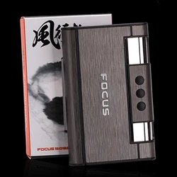 Yanzhen HY-007 Focus Auto cigarette lighter with lighters with timing 8 waterproof metal cigarette case,auto cigarette lighter