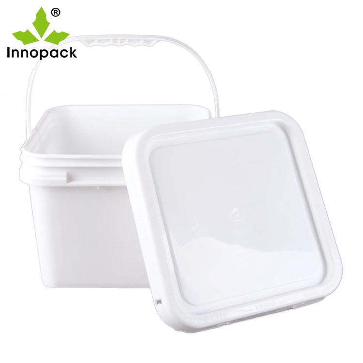 2 gallon plastic square bucket pail food grade 8L bucket with lid for packing Paint
