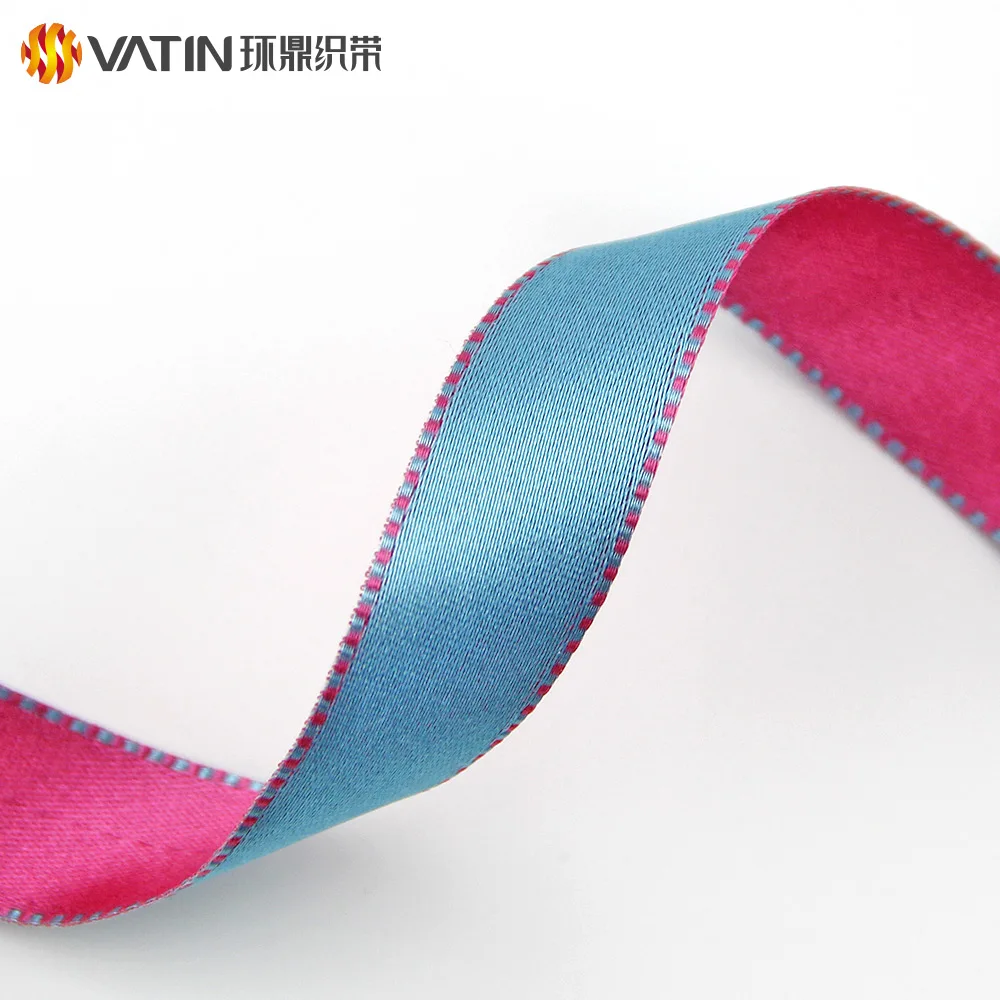China Wholesale Custom Imported Two Color Polyester Satin Ribbon
