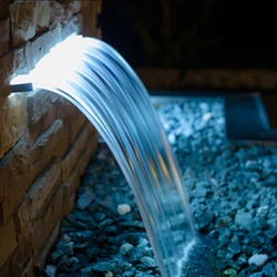 Garden wall fountain LED light stainless steel waterfall