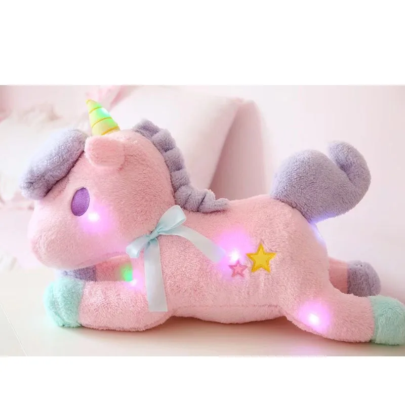 
Led night light rainbow unicorn plush toy stuffed plush flashing unicorn toy 