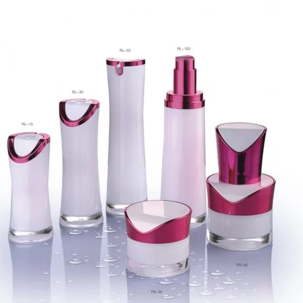 
Alibaba China supplier white acrylic plastic comestic bottles airless pump sprayer bottles with pump dispenser 