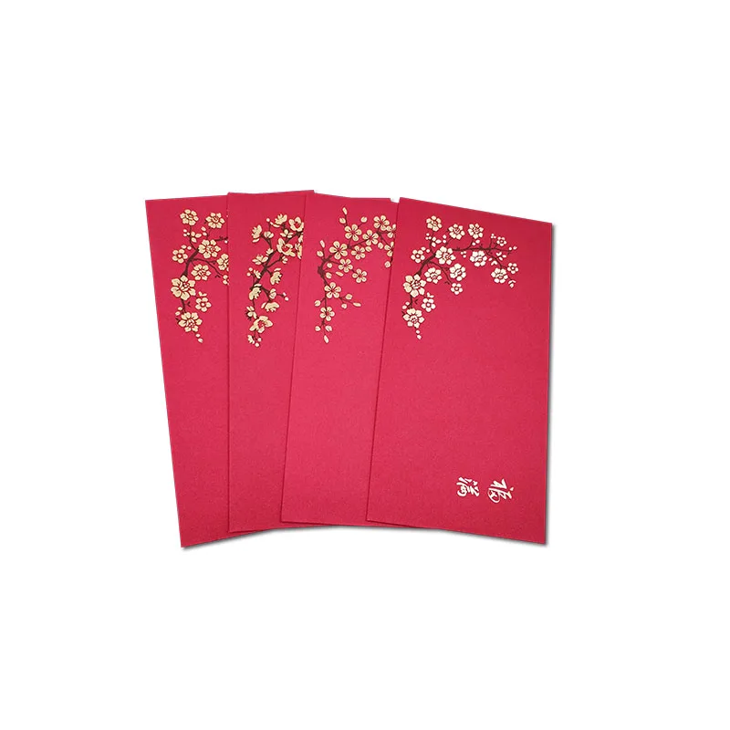 Роскошные модные традиционные красные конверты для упаковки на заказ на китайский новый год