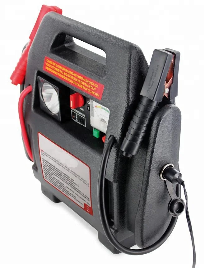 12V jump start with air compressor portable power station emergency tool car jump starter