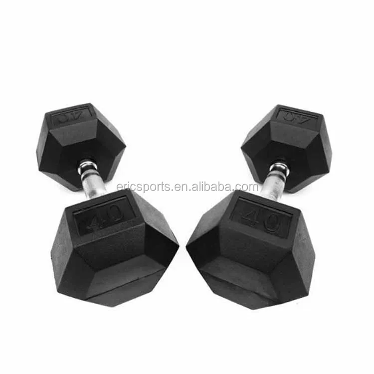 wholesales stock customs sports Performance lb rubber encased hex dumbbell in pairs Hex Rubber  Dumbbell