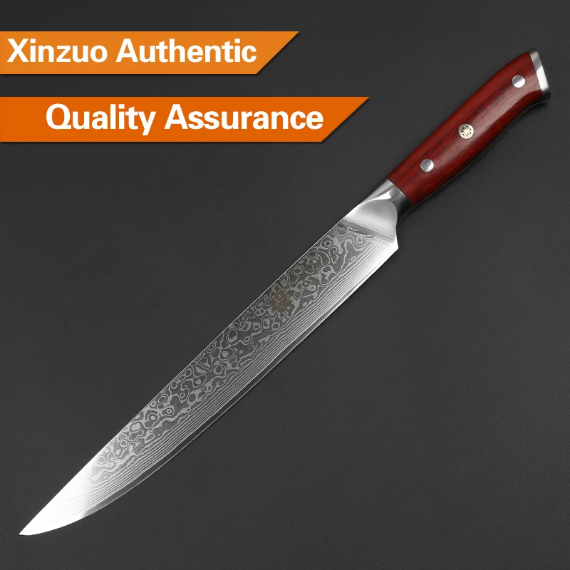 
Kitchen Carving Chef Knife 10 Inch 67 Layers Damascus Steel Daily Kitchen Cut Usage or Promotion Gift Carbon Steel Gold Supplier 
