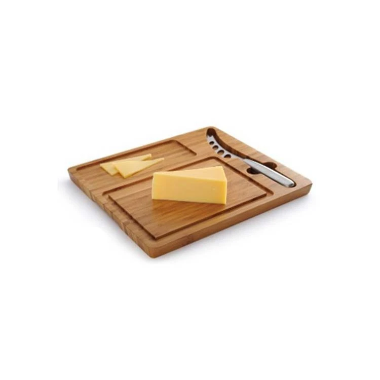Бамбуковая сырная доска и набор ножей, дерево Charcuterie блюдо и подача мяса и сыра доска с выдвижным ящиком для столовых приборов