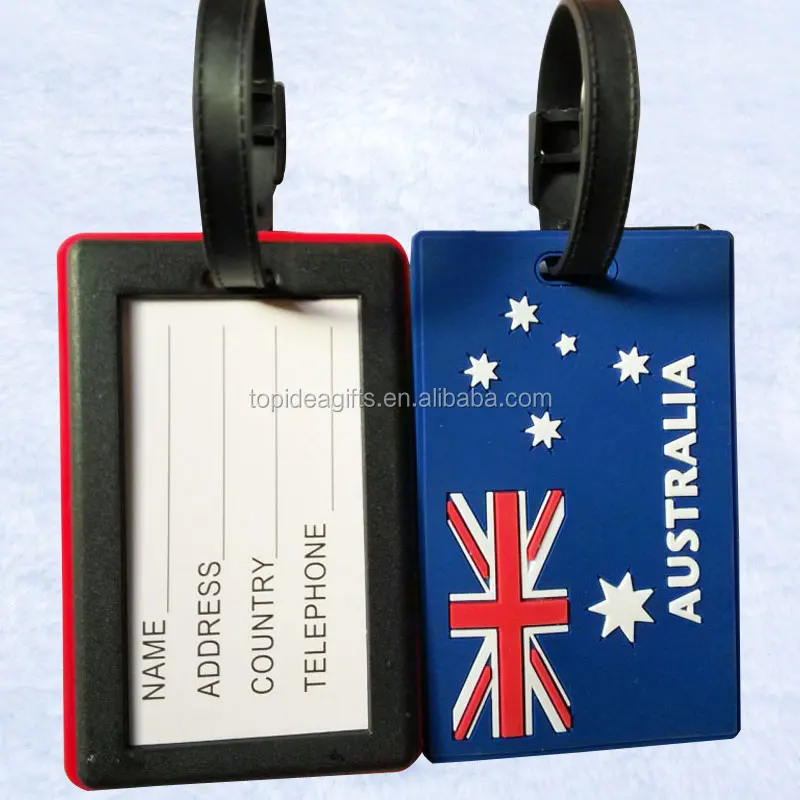 Customized national silicone flag tags UK PVC Flag Tags American Flag Luggage and Bag Tags