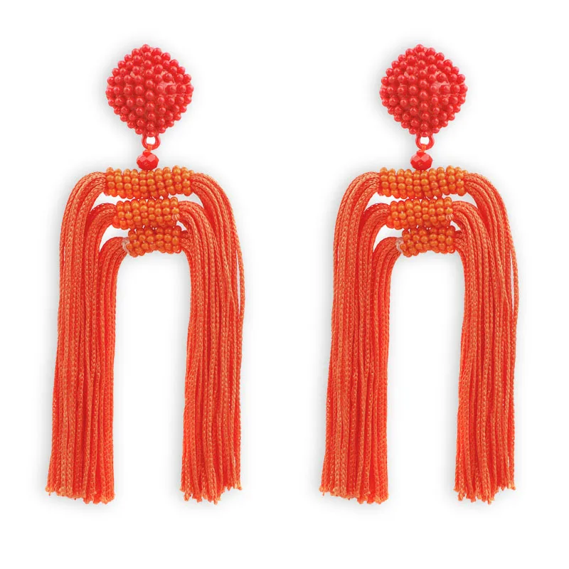 30% Discount Start Order Seed Beads Long National Retro Tassel Earrings