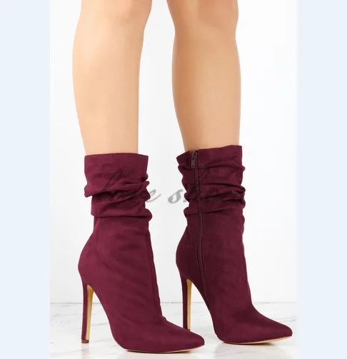 Women Gender ankle boots shoes fashion pointed toe ankle boot In faux suede wholesale 2016 new design models