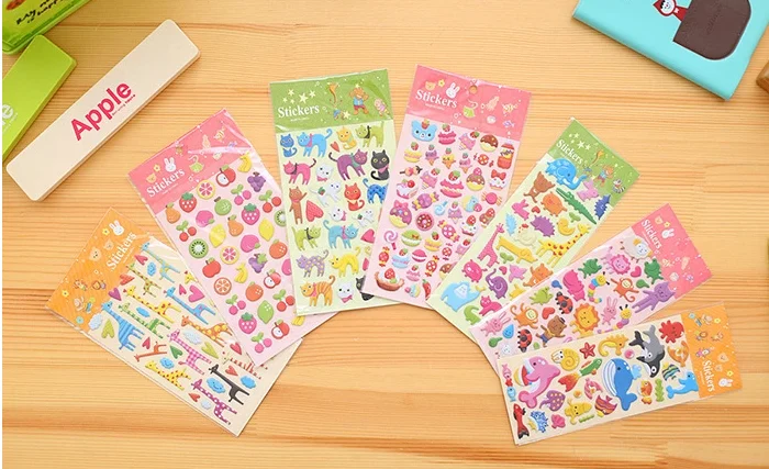 Custom OEM adhesive cartoon 3D puffy sticker