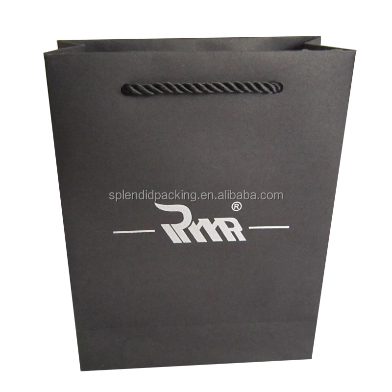 Пользовательские маленькие матовые черные крафт тоут шоппинг Косметика Розничная бумажная сумка для упаковки с логотипом пользовательский принт
