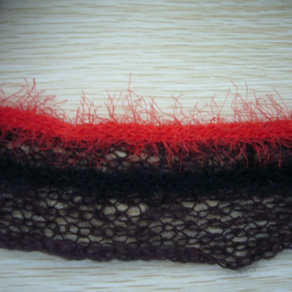 Необычная широкая сетчатая пушистая пряжа ручной