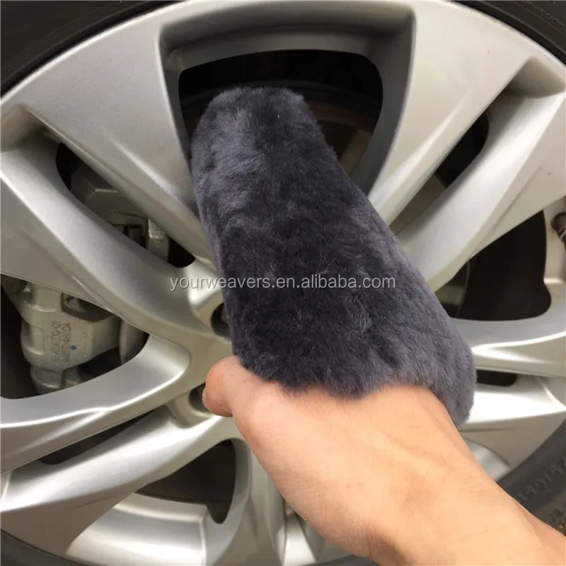 Lambswool Sheepskin Lambs Wool Car Wheel Cleaning Wash Pad Mitt Glove