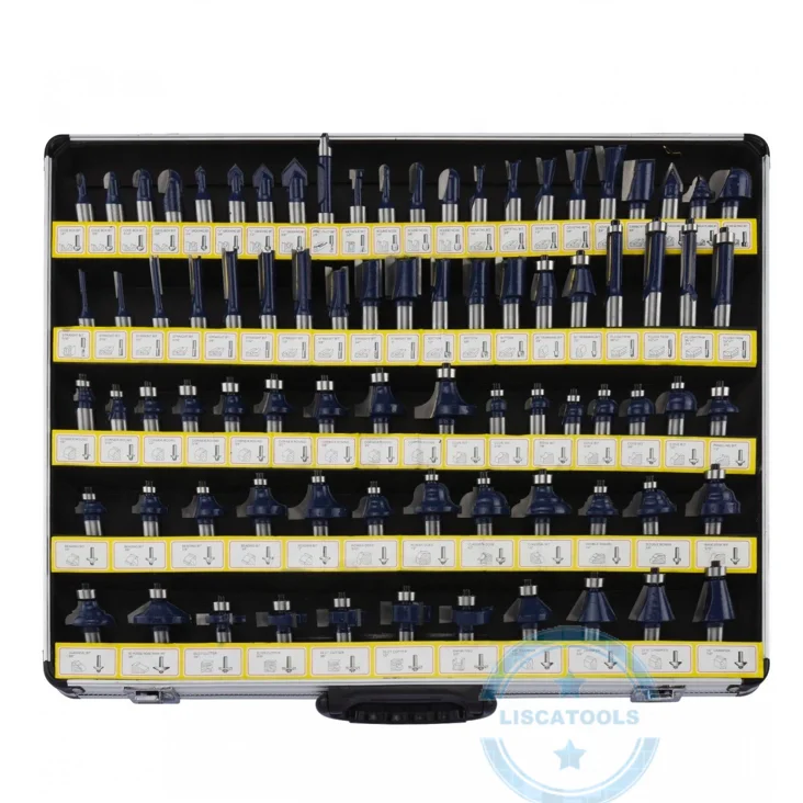 
 Kits007 80 шт Высокое качество 1/2 и 1/4 дюйма, хвостовая фреза карбида вольфрама быстроходный деревообрабатывающий фрезерный станок резак набор бит для деревообработки  