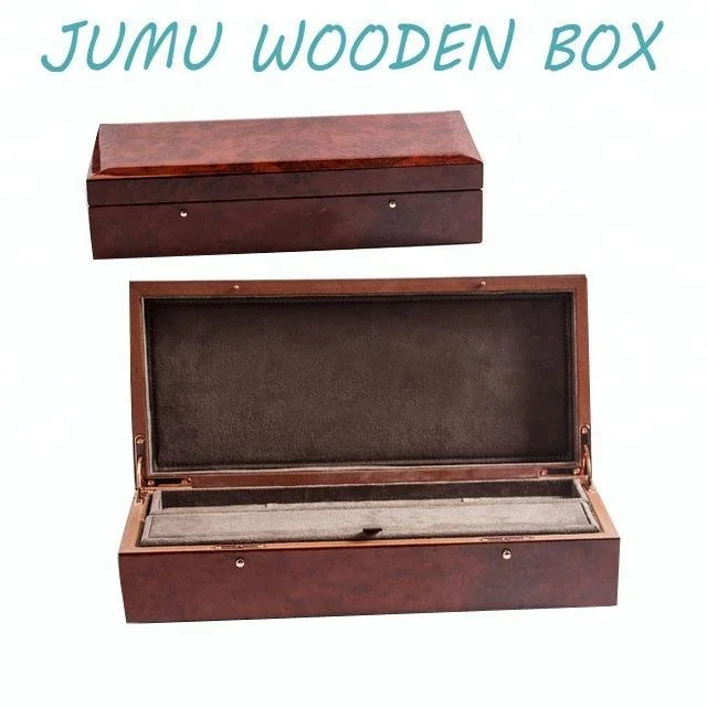 piano burl wood lacquer finish luxury wooden jewelry packaging box