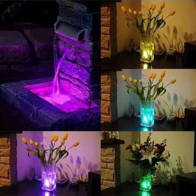 3 LEDs Multicolor LED Submersible Candle Light with Remote control /15 Colors Remote control Underwater LED Tea Light for Vase