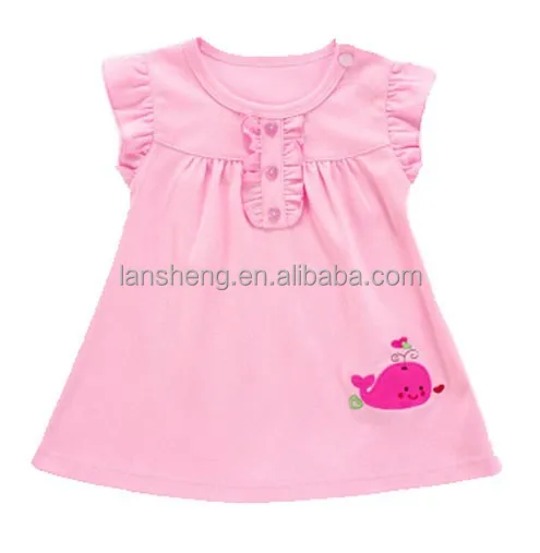 new style summer cotton top baby girls blank ruffle sleeve big size blouse/tops