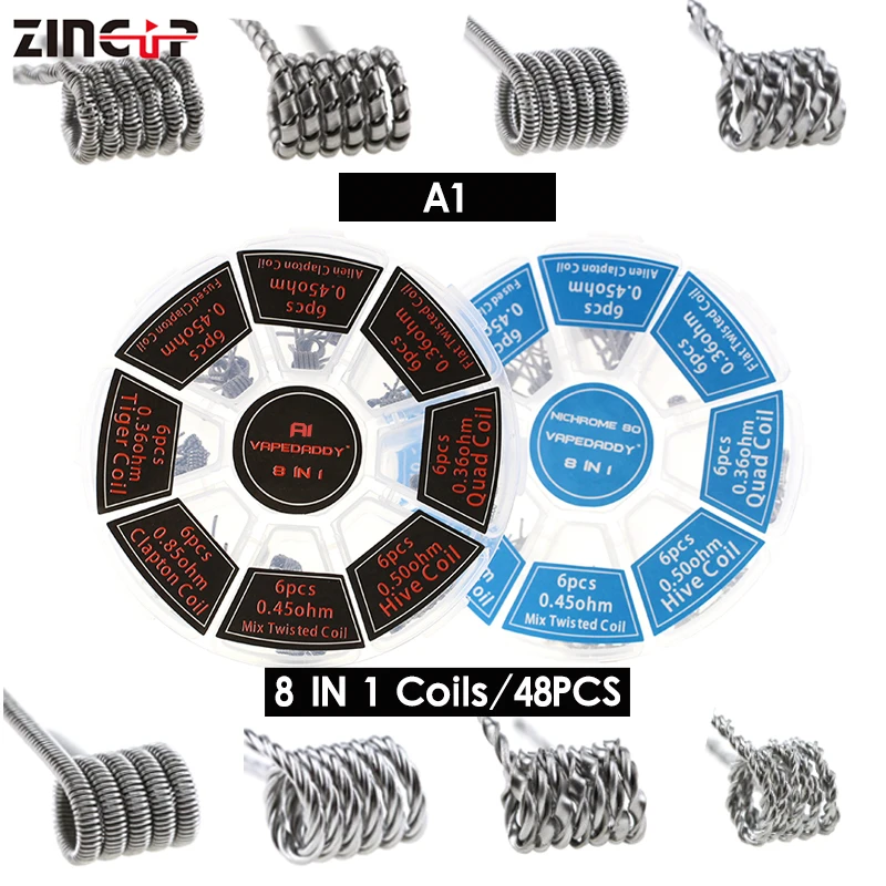 
Wholesale 8 in 1 Prebuild Coils Box Heating Wire Nichrome Wire For Vape 