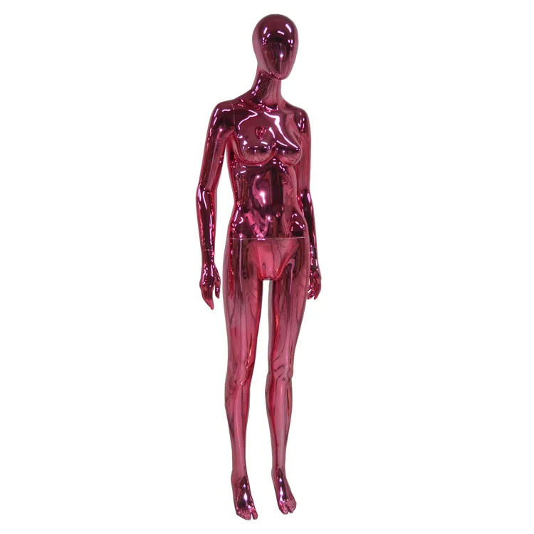 Fiberglass Pink Chrome Abstract Female Apparel Mannequin