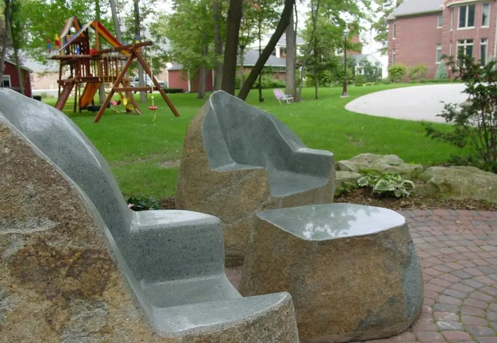 Landscape garden granite stone park bench chair factory price