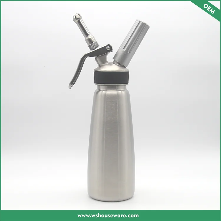 0.5L whipped cream dispenser stainless steel with 3 decorating tips