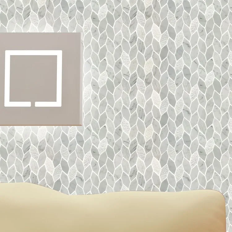 Tile Mosaic Italian Carrara Polished Custom Water Jet Cut