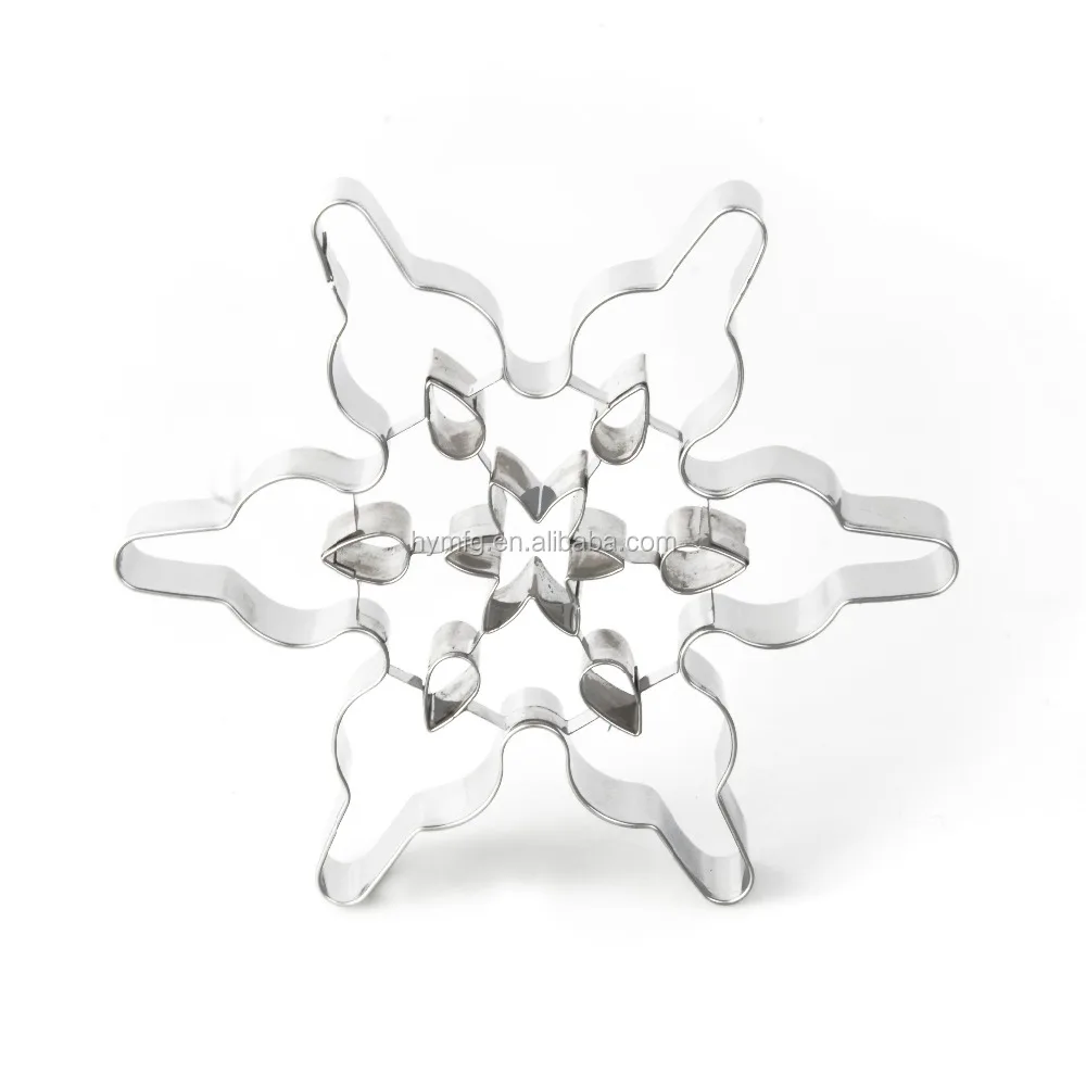 New design Bulk Metal Custom stainless steel snowflake cookie cutter