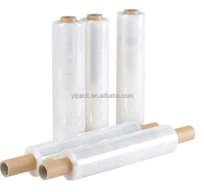 18 Micron Hand Use LLDPE Wrap Stretch Film Packaging Transparent Pvc Film OEM LS Moisture Proof Transparent Plastic Soft Casting