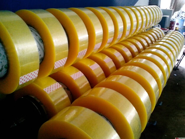 Hot melt adhesive transparent tape jumbo roll