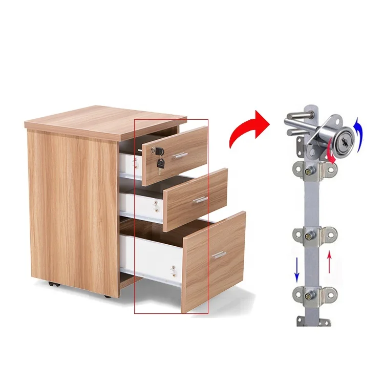 Поставщик офисной мебели, деревянный подвижный шкаф с 3 ящиками для хранения на заказ