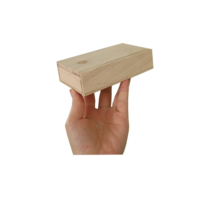 
High quality material practical handmade pan custom packaging small wooden slide lid gift box 