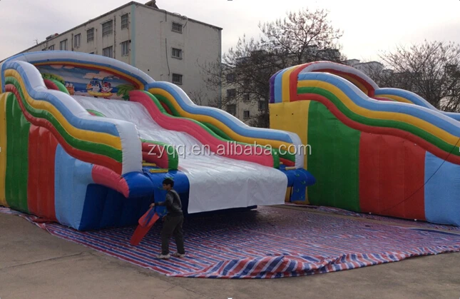 Hot Beach Entertainment Cartoon Inflatalbe Huge Dual Water Slide