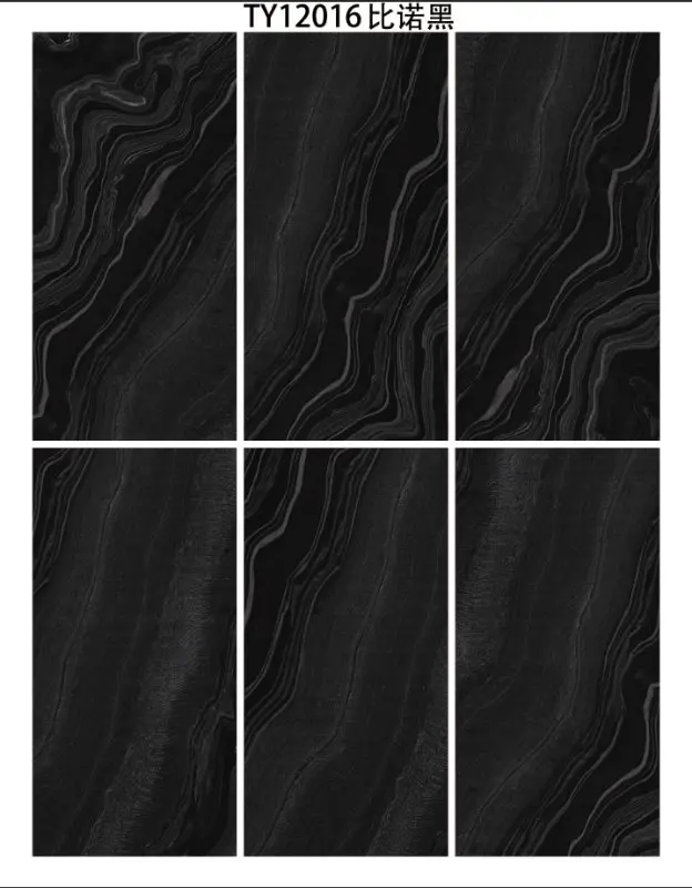 Dark Color Glazed Polished Porcelain Tiles living room luxury glossy Black gold ceramic floor tiles