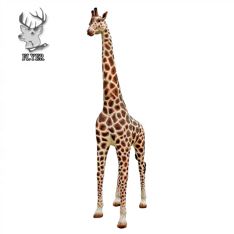 Garden outdoor decoration life size fiberglass giraffe statue