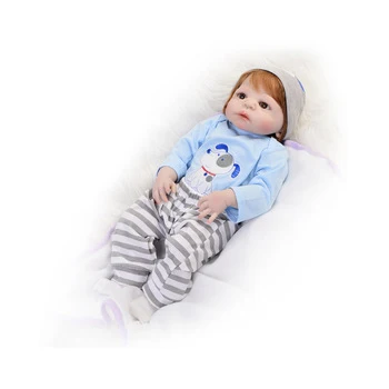 
57 cm/23' Handmade Reborn Dolls Silicone Vinyl Full Body Realistic Newborn Babies Boy Doll Toy Kids Festival Gift 