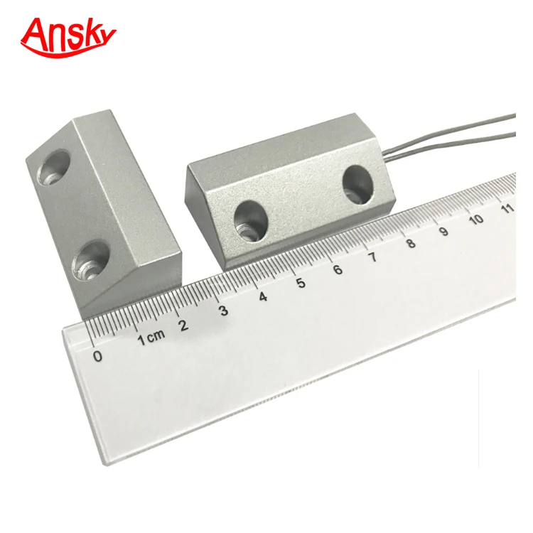 Overhead metal sliding door magnetic contact