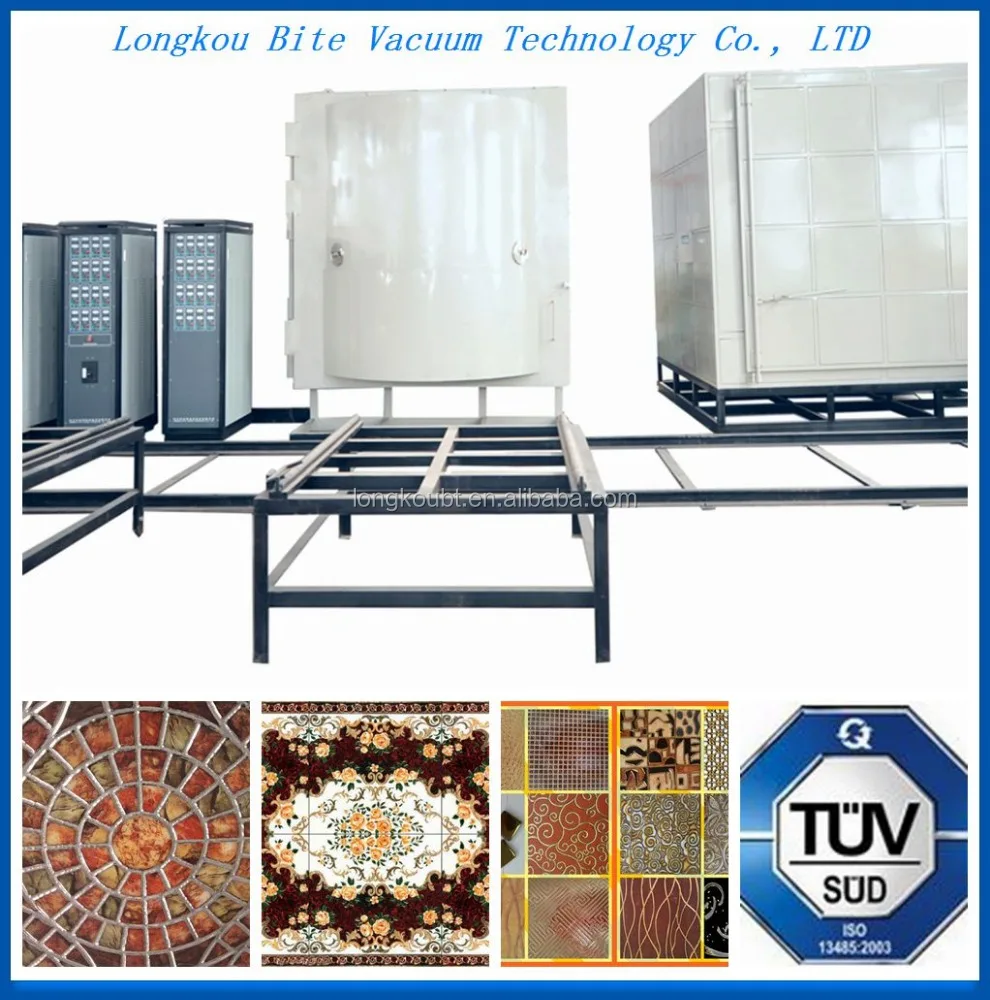 latest technology pvd lattice/mosaci gold color chrome ion depostion production line/ pvd cathode arc spraying coating machine