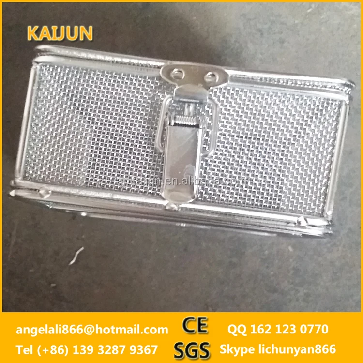 anping customize stainless steel 304 needle cleaning basket / disinfection baskets with cover