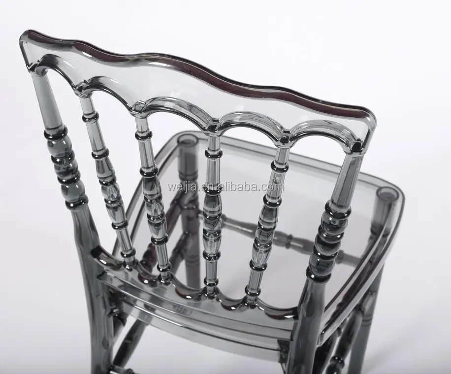 Hot Sale Smoke Color Resin Napoleon Chair for wedding party